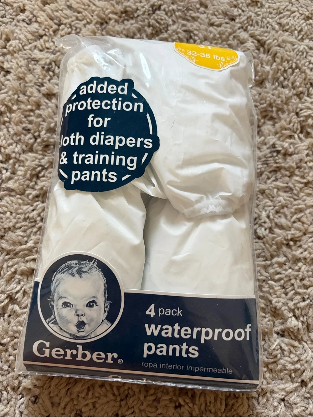 Vintage Gerber 4 Pack waterproof diaper covers 3T
